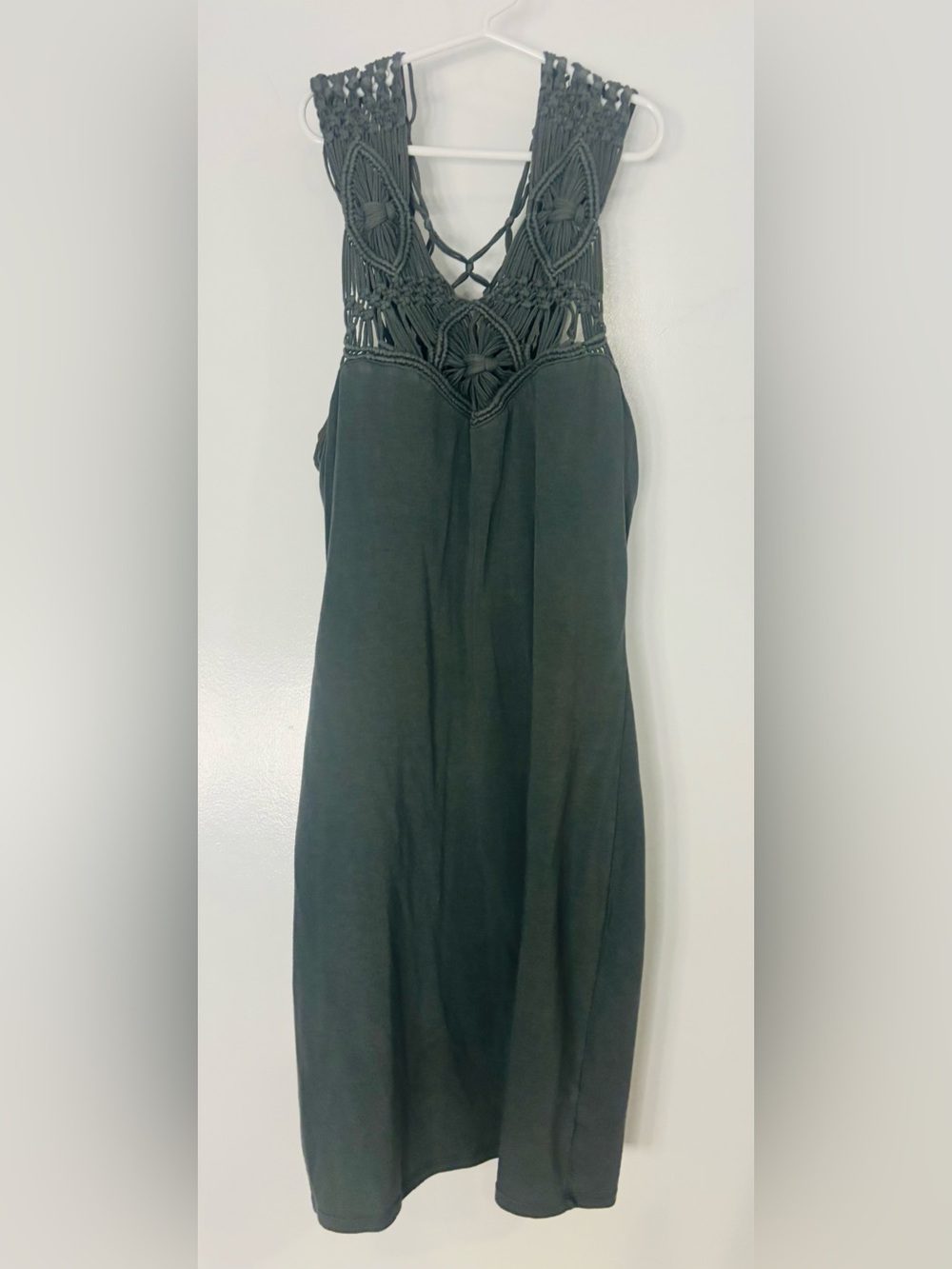Victoria Secret. Sage Green Macramé Detail BodyCon Dress